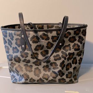 Coach leopard print bag